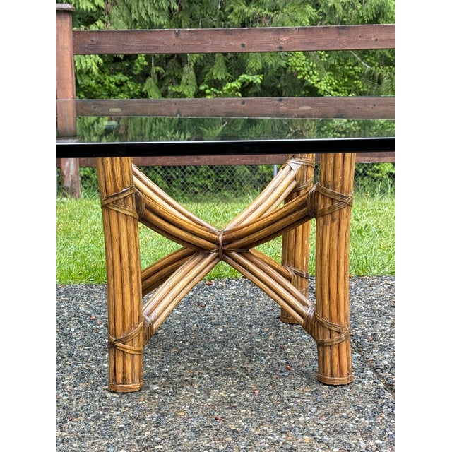 Boho Chic Vintage 1970s McGuire Style Bamboo Organic Coffee Table For Sale - Image 3 of 8