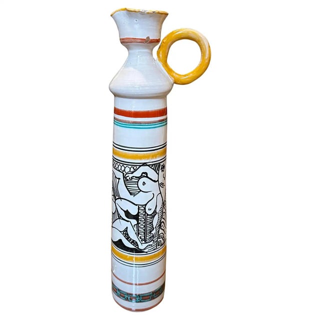 This jug is a beautiful example of Modernist design fused with traditional Sicilian artistic elements, showcasing bold...
