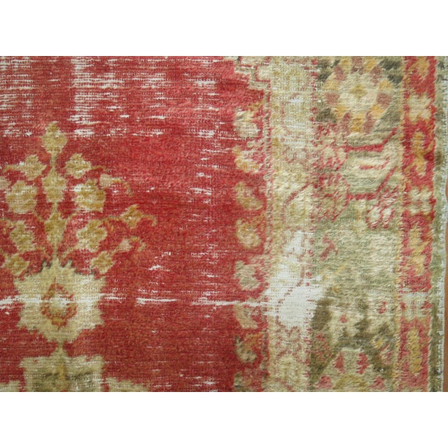 Contemporary Distressed Antique Angora Oushak Rug - 4'5" x 8'6" For Sale - Image 3 of 6