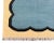 Handmade Cotton Scalloped Edge Rug, Teal Blue, Black and Cream Bordered Dhurrie- 12'x15' For Sale - Image 10 of 13