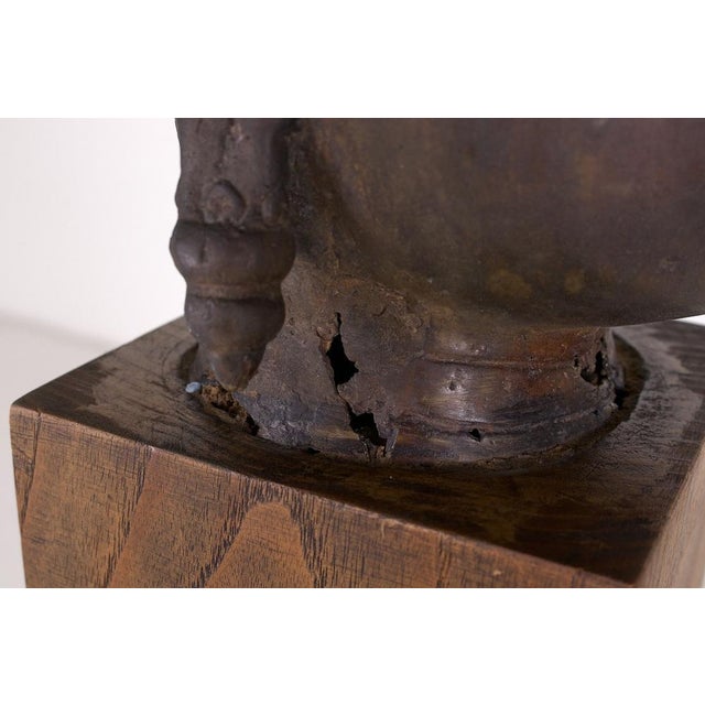 1920s Sculpture of a Buddha Head, 20th Century, Copper For Sale - Image 5 of 6