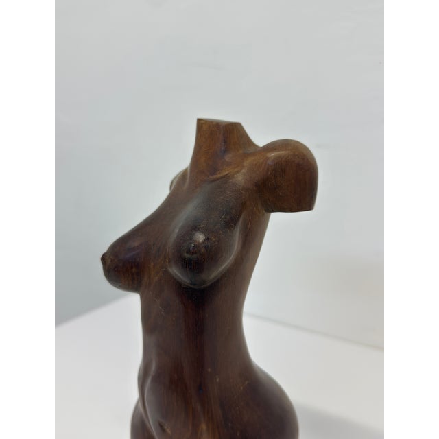 Hand Carved Female Torso Sculpture, 1960s For Sale - Image 12 of 14