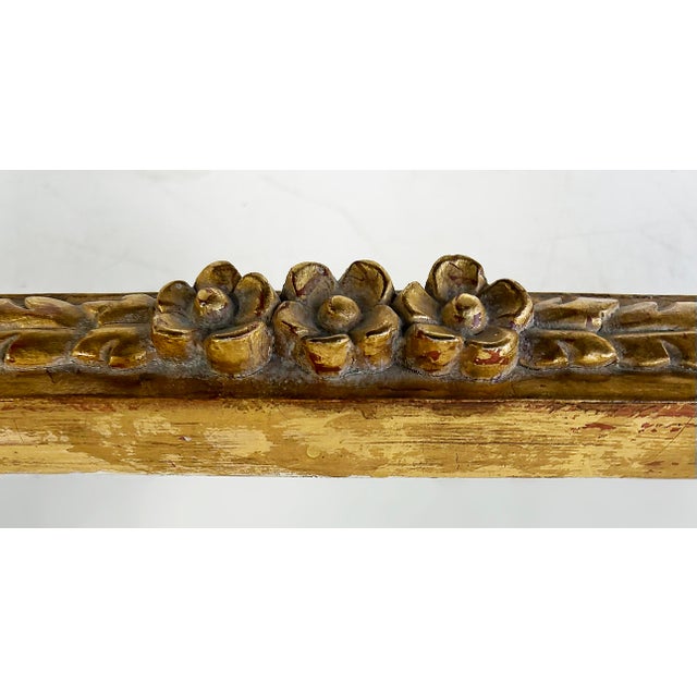 Carved Giltwood Ottomans/Benches, Embroidered Seats, Nailheads, Pair, Louis XIV Offered for sale is an elegant pair of...