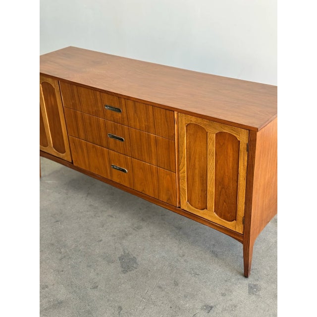Wood 1960s Mid Century Modern Credenza in Warm Walnut For Sale - Image 7 of 17