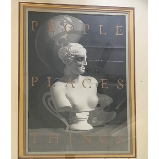 1980s Vintage Neoclassical Aiga Design Association Framed Poster For Sale - Image 4 of 9