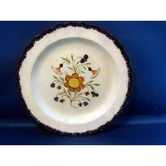 Early 19th Century English Staffordshire Pearlware Blue Featheredge Plate For Sale - Image 4 of 7