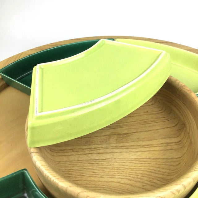 1950s Mid Century Lazy Susan Appetizer Set - Set of 8 For Sale In Portland, ME - Image 6 of 13