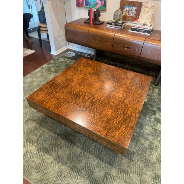 Brown A Burl Wood Coffee Table in the Style of Milo Baughman, Circa 1970s. For Sale - Image 8 of 12