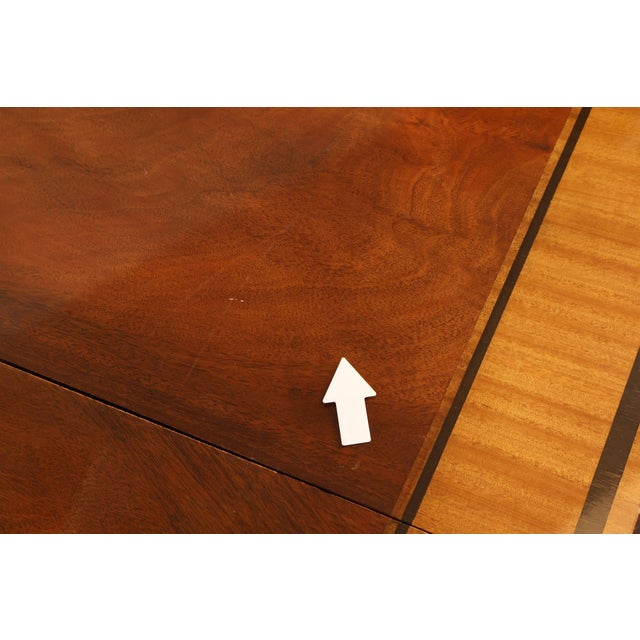 Late 20th Century Baker Stately Homes Mahogany Double Pedestal Extendable Dining Table For Sale - Image 5 of 18