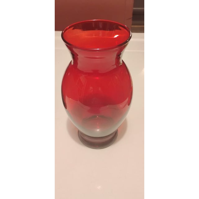 Vintage 1938-1956 Anchor Hocking Royal Ruby Glass Vases For Sale - Image 11 of 11