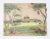Antique circa 1910 watercolor on paper landscape and manor house study painting. Unsigned. Unframed, edge losses, brown spots