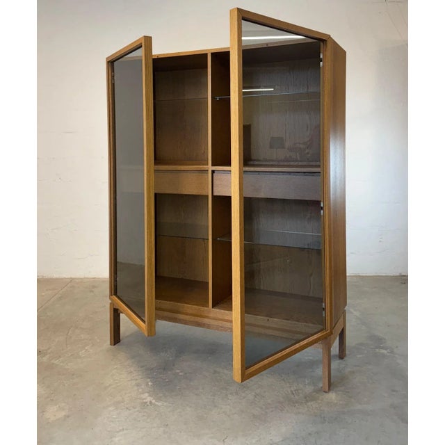 Mid-Century Modern Ikea “Stockholm” Oak Display Cabinet / China Cabinet For Sale - Image 3 of 6