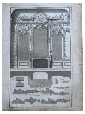 Etienne Charpentier, Interior Decoration of the Gallery of the Hotel Villars, Engraving