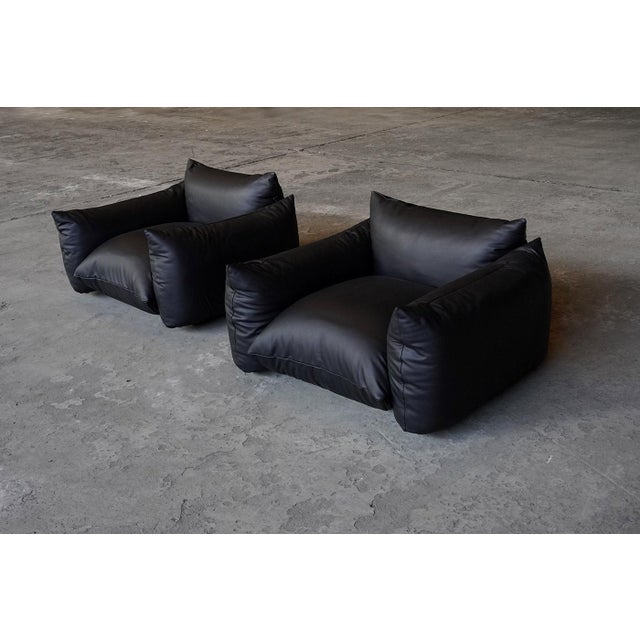 Metal Lounge Chairs in Leather by Mario Marenco for Arflex, Italy, 1970s, Set of 2 For Sale - Image 7 of 9