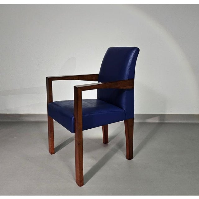 Wood Ying Bridge Conference Chairs in Leather from Hugues Chevalier, Set of 5 For Sale - Image 7 of 18