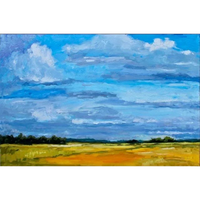 Cloudscape Impressionist Style Original Oil Painting by Lisa Haas For Sale