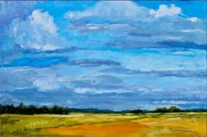 Cloudscape Impressionist Style Original Oil Painting by Lisa Haas