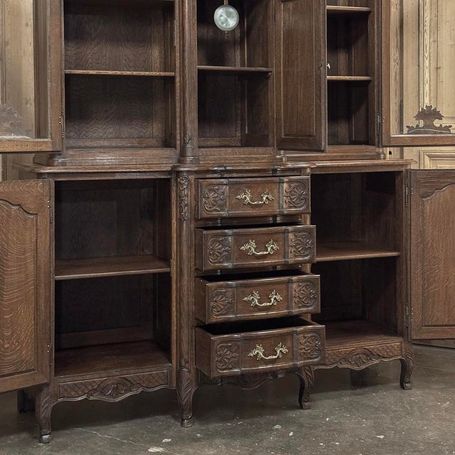 Antique Liegeois Regence Style Two-Tiered Oak Display Buffet With Clock For Sale - Image 16 of 18