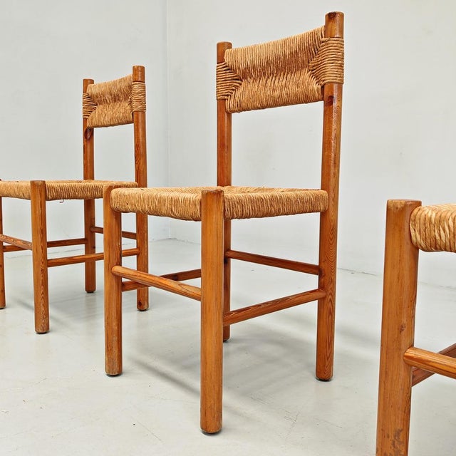 Khaki Chairs in Fir Wood and Rope by Raffaello Biagetti from Atelier Biagetti, 1970s , Set of 4 For Sale - Image 8 of 18