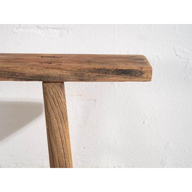 Antique Elm Footboard Bench, 1870s For Sale - Image 9 of 12