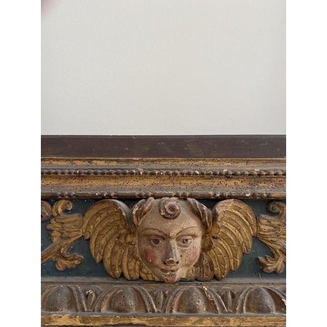 Wood Lombard Frame in Lacquered and Gilded Wood, Early 16th Century For Sale - Image 7 of 15
