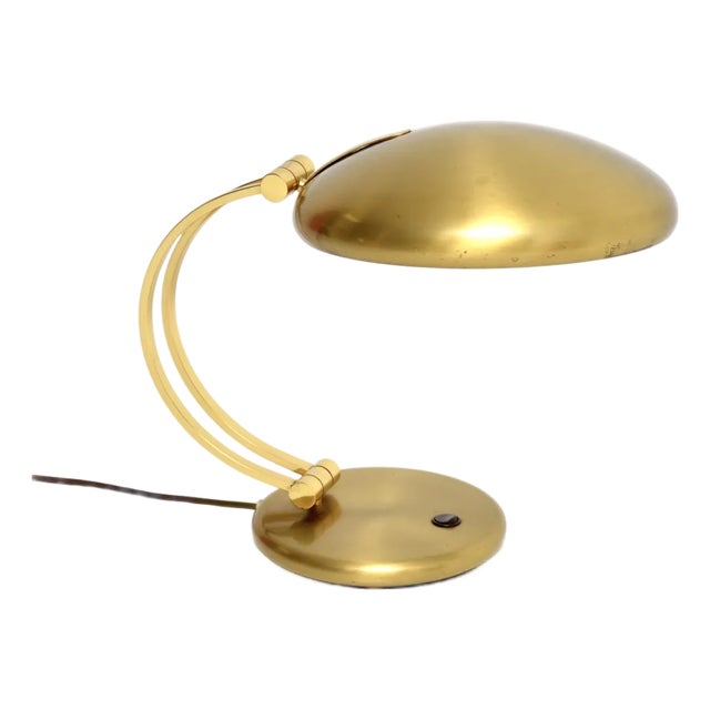 Vintage Bauhaus Brass Desk Lamp from Egon Hillebrand, 1970s For Sale