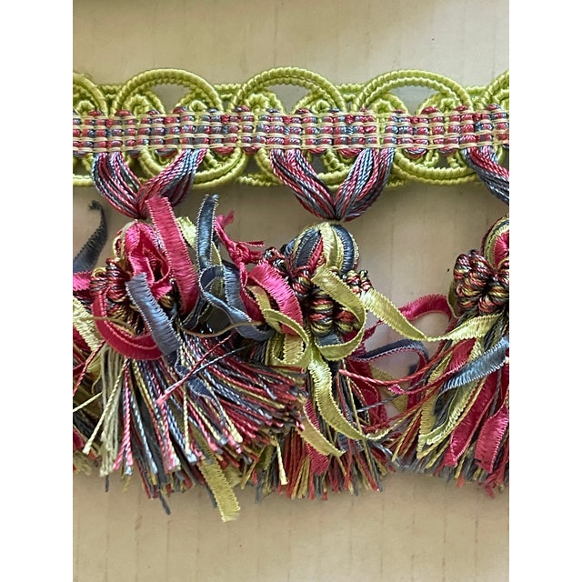 French 1970s French Fringe Trim With Tassels- 5 Ft For Sale - Image 3 of 6