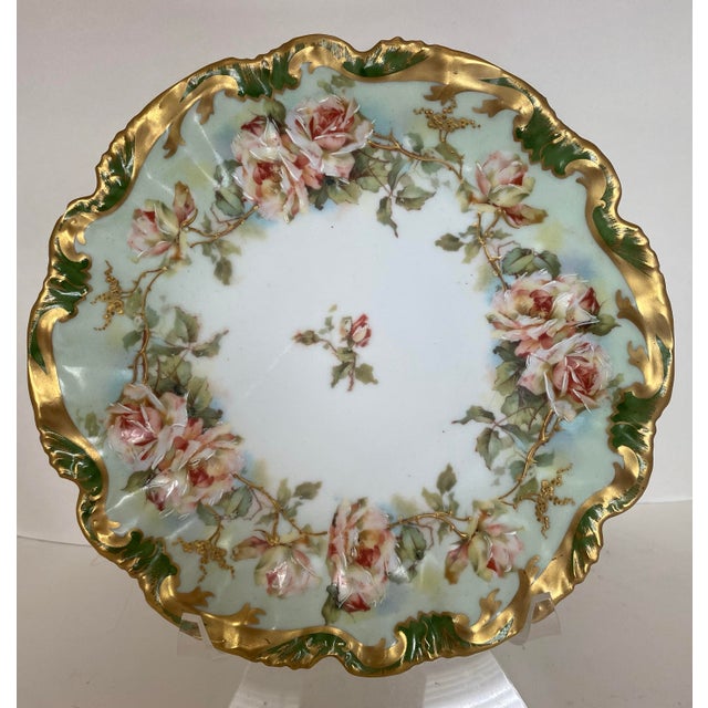Ceramic Limoges Hand Painted Porcelain Plate, France, C. 1910 For Sale - Image 7 of 8