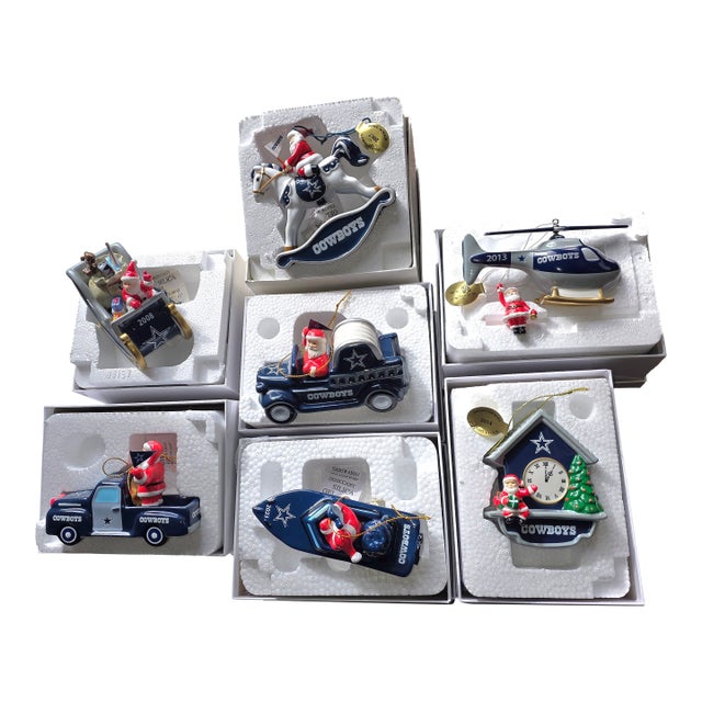 Seven Dallas Cowboys Danbury Mint Christmas Ornaments For Sale