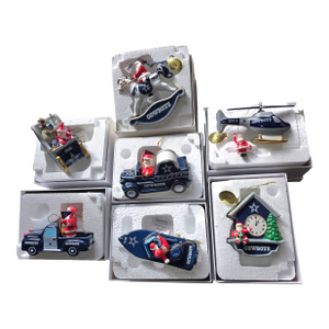 Seven Dallas Cowboys Danbury Mint Christmas Ornaments