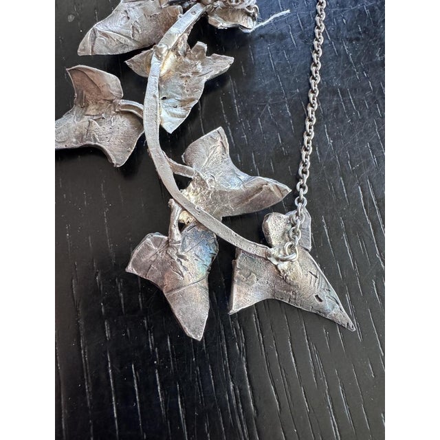 1990s Vintage Ivy Necklace in Silvered Bronze by Colette Marchal Simon, 1990s For Sale - Image 5 of 7