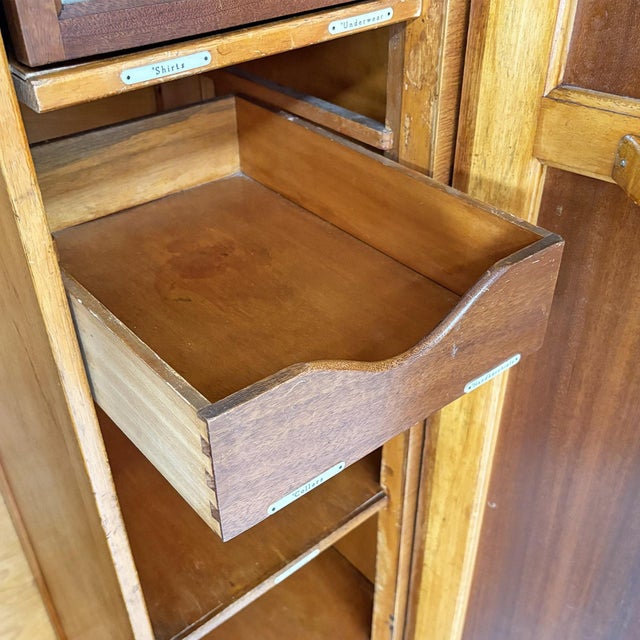 Italian Art Deco Style Wooden Wardrobe with Mirror and Shelves, 1930s For Sale - Image 14 of 18