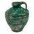 Antique Distressed Terra Cotta Green Glazed Water Vessel or Oil Jug For Sale