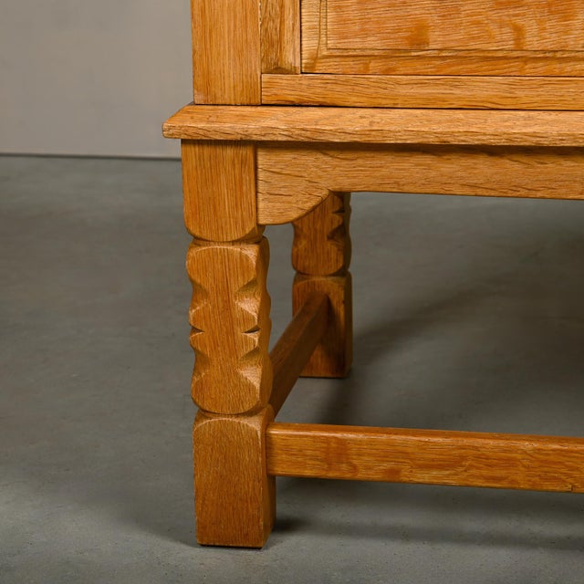 Mid-Century Modern Brutalist Sideboard in Oak by Henning Kjærnulf, 1960s For Sale - Image 9 of 18