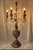 Maison Baguès Vintage French Country Gilt Candelabra Urn 5 Light Table Lamp With Crystal Prisms For Sale - Image 4 of 12