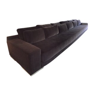Black Velvet Modern Sofa For Sale