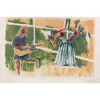 Sergio Vacchi, The Ballet, Lithograph, 1980s For Sale
