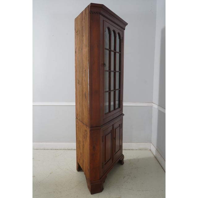 Age: C.1800’s Details: Cherry Bracket Feet Raised Panel Doors Individual Pane Glass Doors 18 C. Design Chippendale Style...