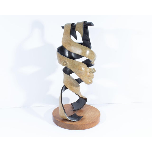 Abstract 1988 “Mona Monaquita” Bronze Sculpture by Paul Alan Lewis For Sale - Image 3 of 7