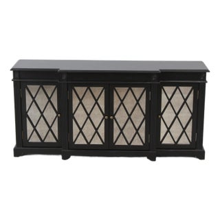Ballard Designs Mirror Door Black Tv Console Cabinet For Sale