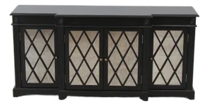 Ballard Designs Mirror Door Black Tv Console Cabinet