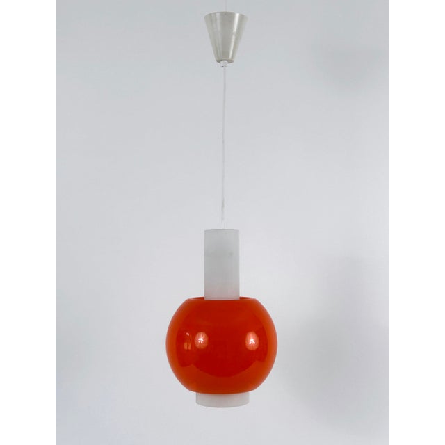 Mid-Century Pendant Lamp in Metal and Opaline Glass from Bünte & Remmler, Germany, 1960s For Sale - Image 11 of 18