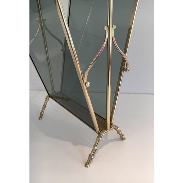Bronze 1940s Faux bamboo and bronze magazine rack by Maison Baguès For Sale - Image 8 of 12