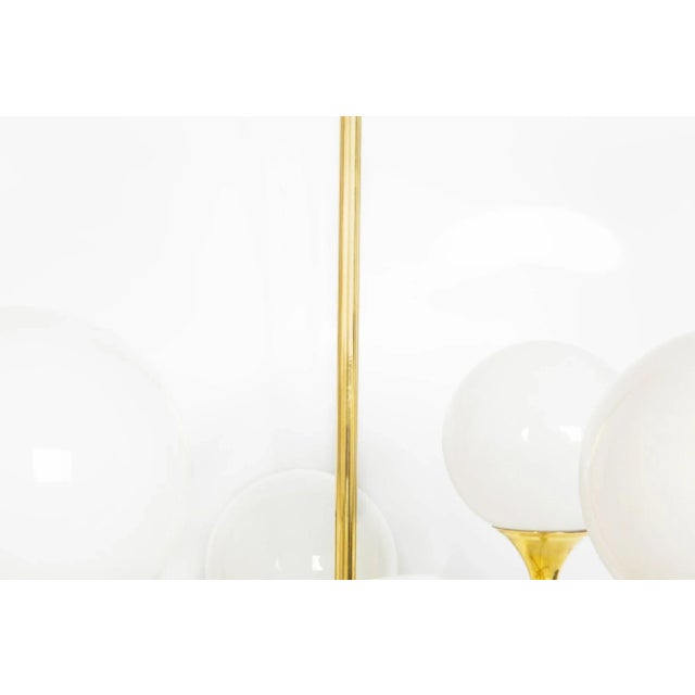 Gold Mid-Century Polished Brass Eight-Light Chandelier by Gaetano Sciolari Ca. 1970s For Sale - Image 8 of 12