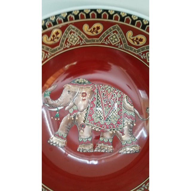 Chinoiserie Chinoiserie Hand Painted Ceramic Decorative Elephant Bowl For Sale - Image 3 of 5