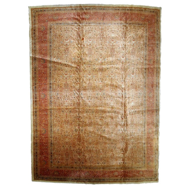 1900s Handmade Antique Turkish Sivas Rug 9.10' X 13.3' For Sale