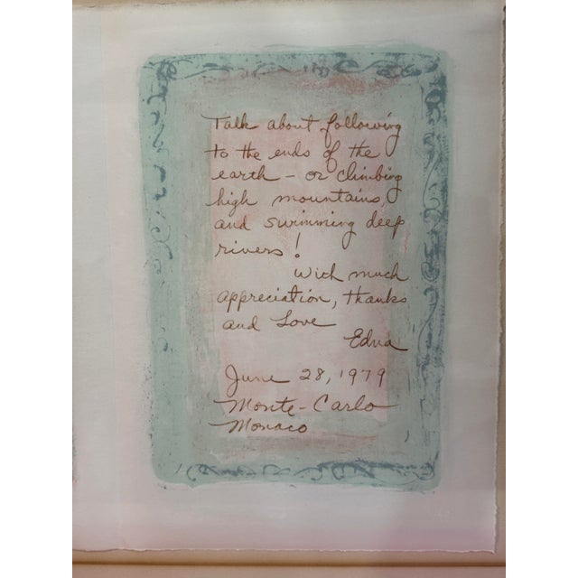 1970s Signed Edna Hibel Limited Edition Mother & Child Print, Montecarlo Inscribed 1979 For Sale - Image 5 of 13