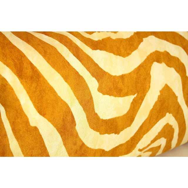 Kravet Tiger Stripe Vintage Lumbar Pillow Cover With Piping For Sale - Image 6 of 13