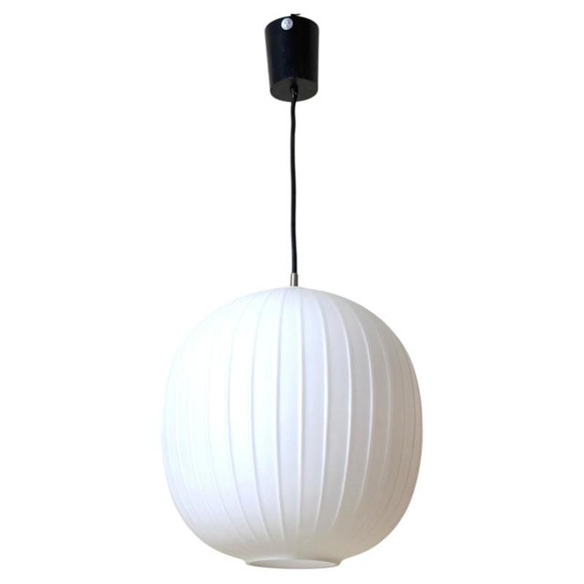Opal Glass Bologna Pendant Light attributed to Aloys Gangkofner for Peill & Putzler, 1950 For Sale - Image 17 of 17