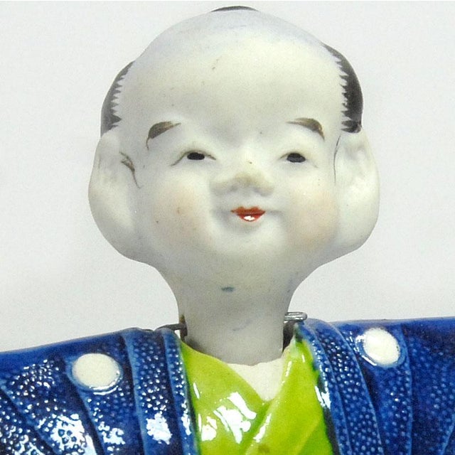 Japanese Rakugo Nodding Porcelain Figurine, 1890s For Sale - Image 5 of 10